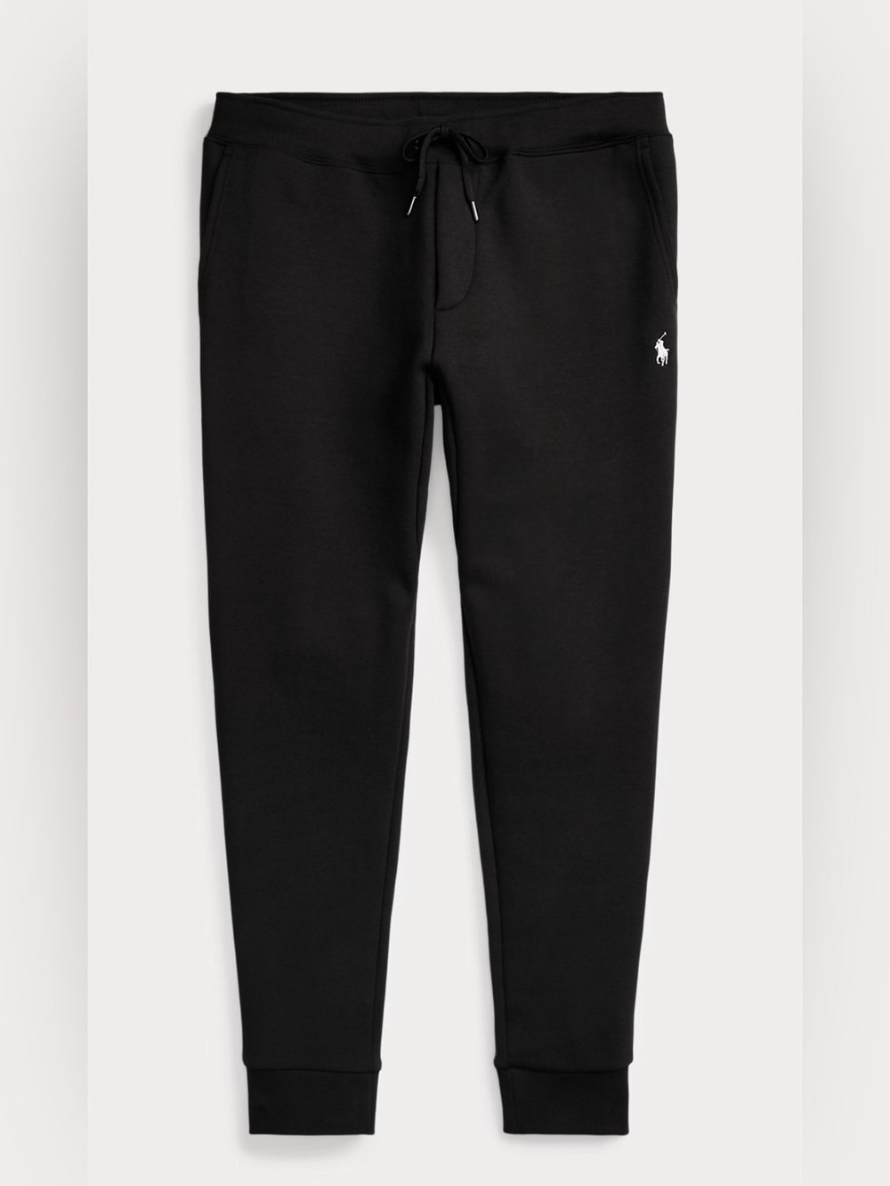 NWT Polo Ralph Lauren Solid BLACK Double Knit Jogger Pants Sweatpants